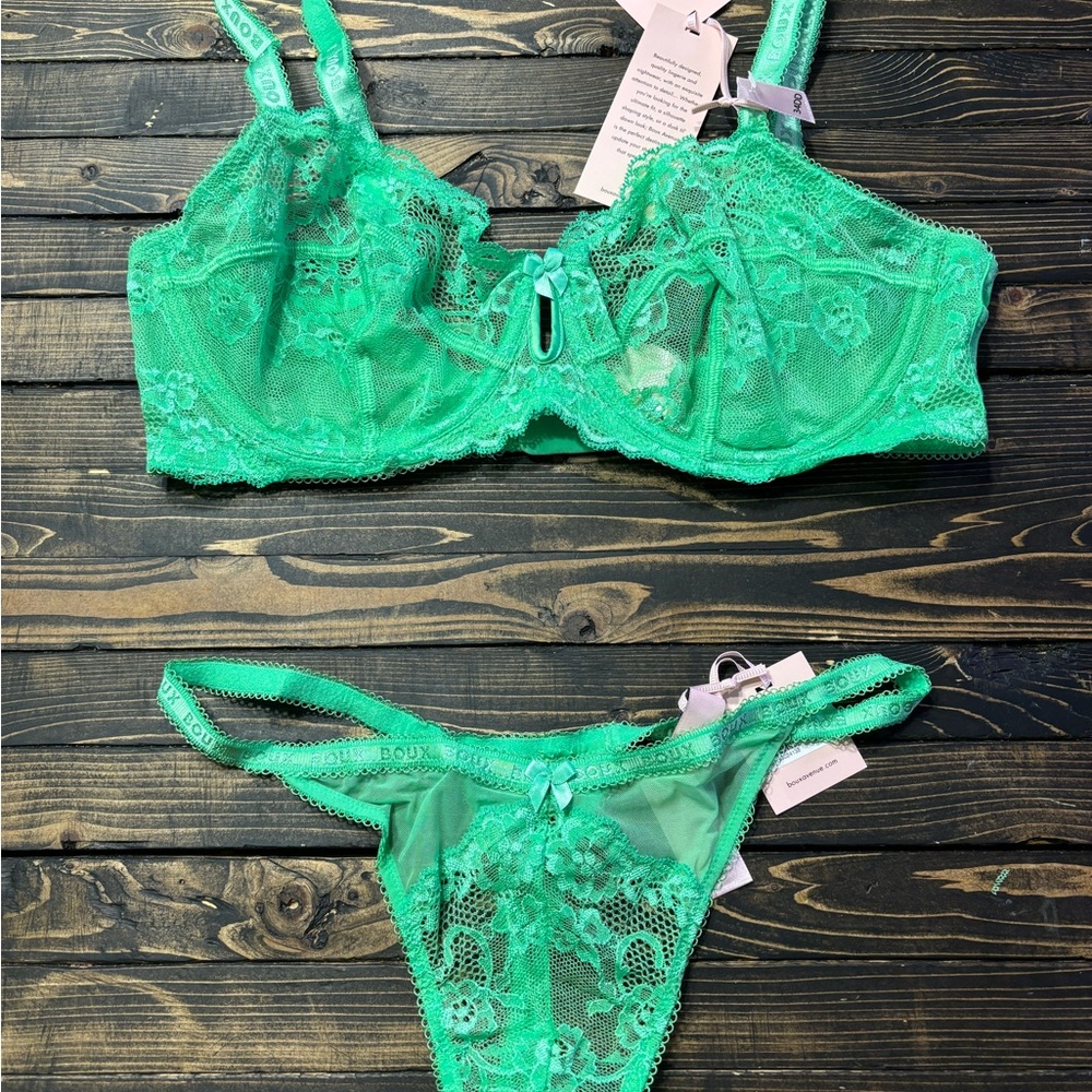 Green Lace Bra and Panty Set
